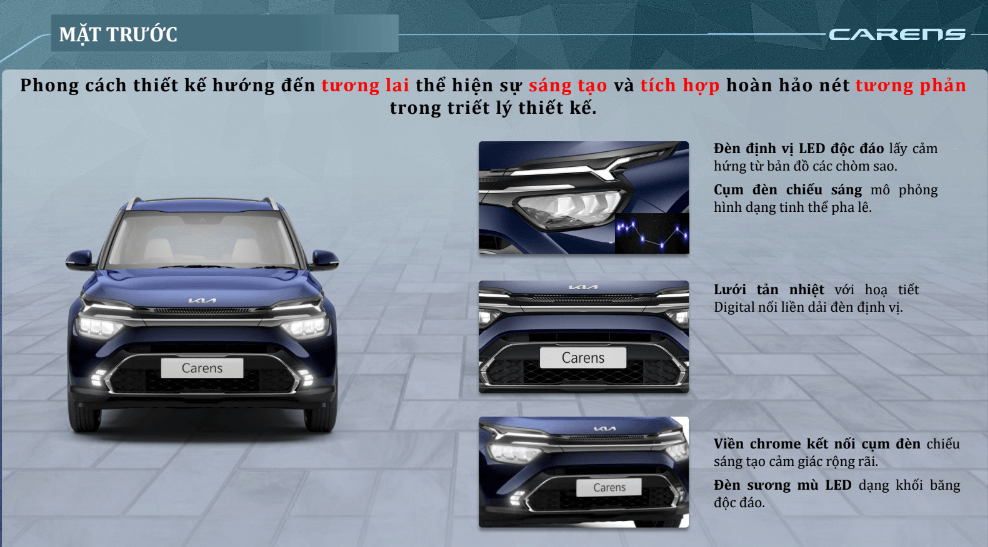 Mặt trước kia carens