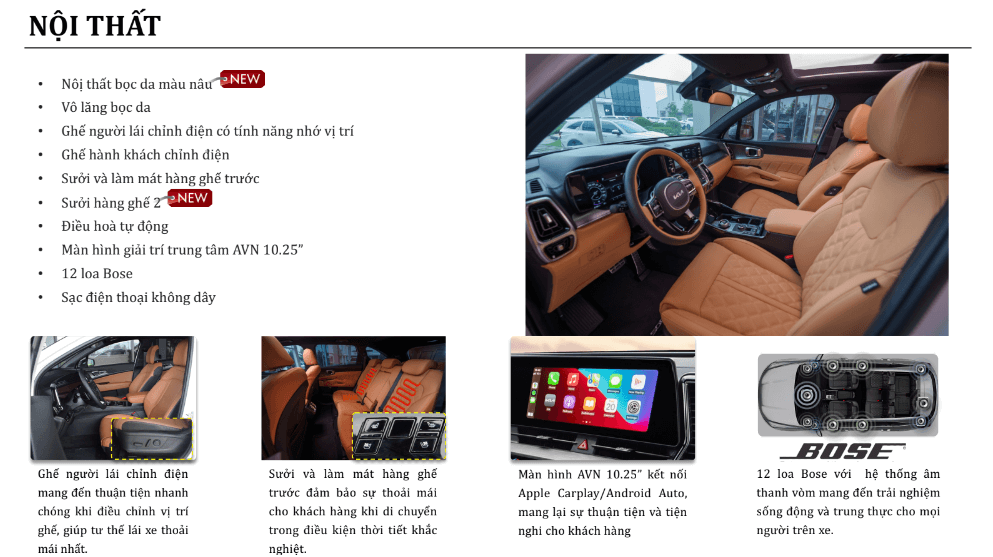 kia sorento nội thất